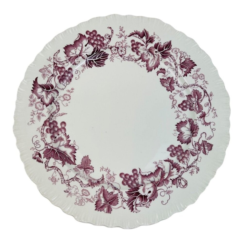 Wedgwood Old Vine Of Etruria 10.25" Dinner Plate Purple Mulberry Floral Shell Ed